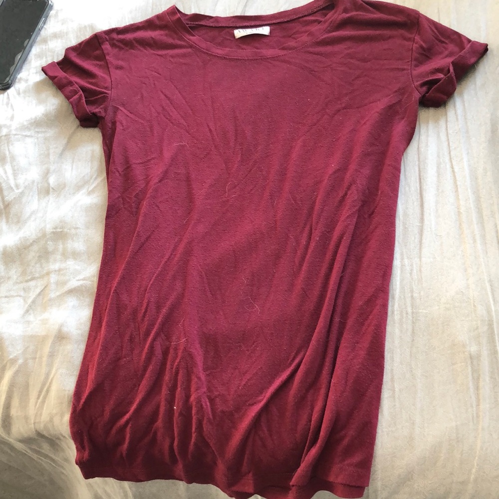 plain burgundy shirt